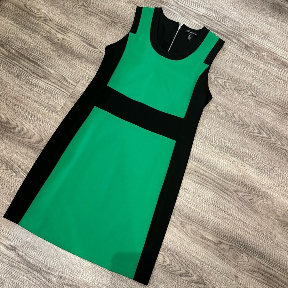 Kenneth Cole green / black sleeveless dress size 14